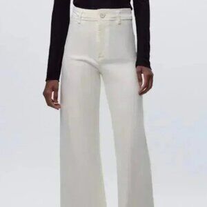 ZARA ZW MARINE STRAIGHT HIGH WAIST PANTS
